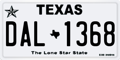 TX license plate DAL1368