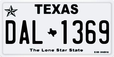 TX license plate DAL1369