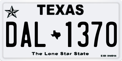 TX license plate DAL1370