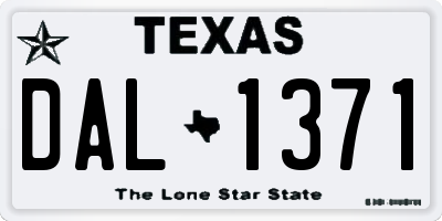 TX license plate DAL1371