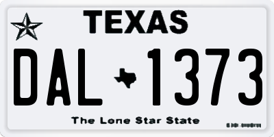TX license plate DAL1373
