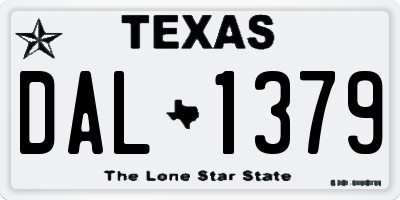 TX license plate DAL1379