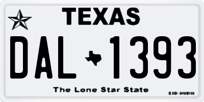 TX license plate DAL1393