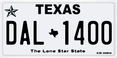 TX license plate DAL1400