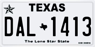 TX license plate DAL1413