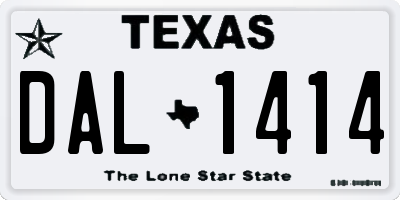 TX license plate DAL1414