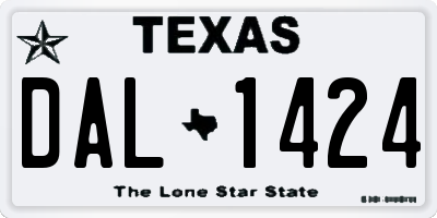 TX license plate DAL1424