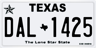 TX license plate DAL1425
