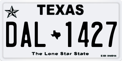TX license plate DAL1427