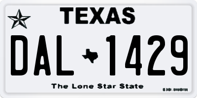 TX license plate DAL1429