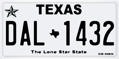 TX license plate DAL1432