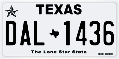 TX license plate DAL1436