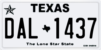 TX license plate DAL1437