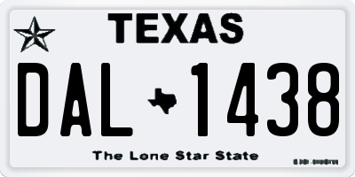TX license plate DAL1438