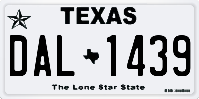 TX license plate DAL1439