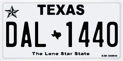 TX license plate DAL1440