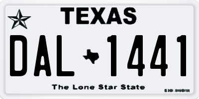 TX license plate DAL1441