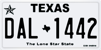 TX license plate DAL1442