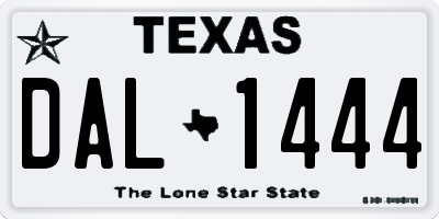TX license plate DAL1444