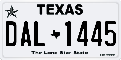TX license plate DAL1445