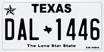 TX license plate DAL1446