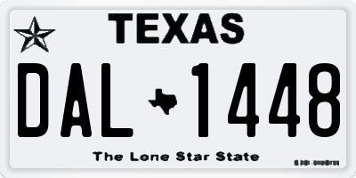 TX license plate DAL1448