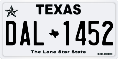 TX license plate DAL1452