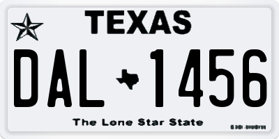 TX license plate DAL1456