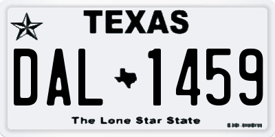 TX license plate DAL1459