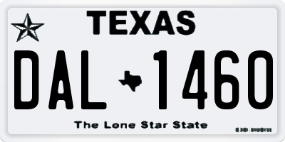 TX license plate DAL1460