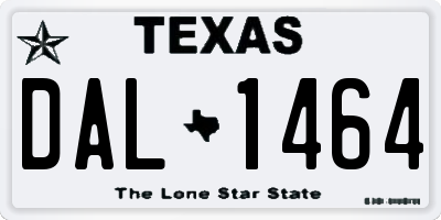 TX license plate DAL1464