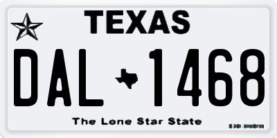 TX license plate DAL1468