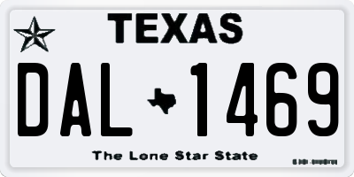 TX license plate DAL1469