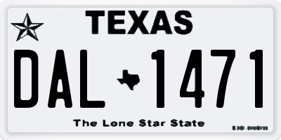 TX license plate DAL1471