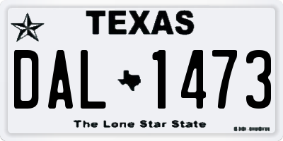TX license plate DAL1473