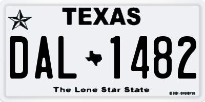 TX license plate DAL1482