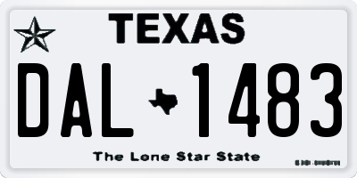 TX license plate DAL1483