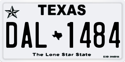 TX license plate DAL1484