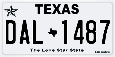 TX license plate DAL1487
