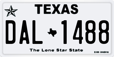 TX license plate DAL1488