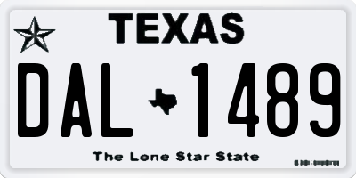TX license plate DAL1489