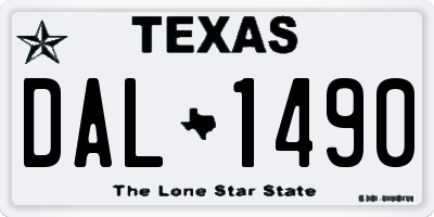 TX license plate DAL1490