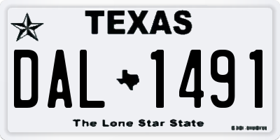 TX license plate DAL1491
