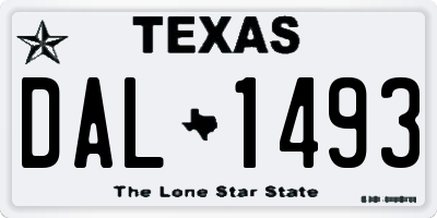 TX license plate DAL1493