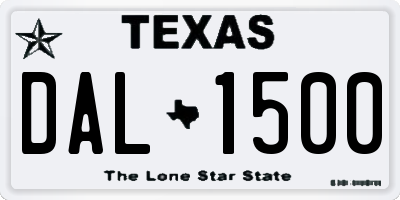 TX license plate DAL1500