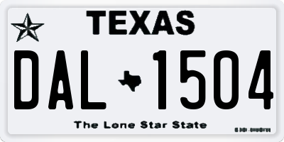 TX license plate DAL1504