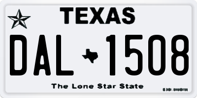TX license plate DAL1508