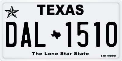 TX license plate DAL1510