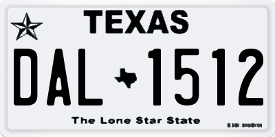 TX license plate DAL1512