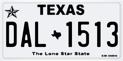 TX license plate DAL1513